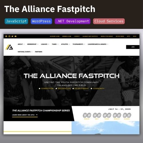 The Alliance Fastpitch Website & Dashboard